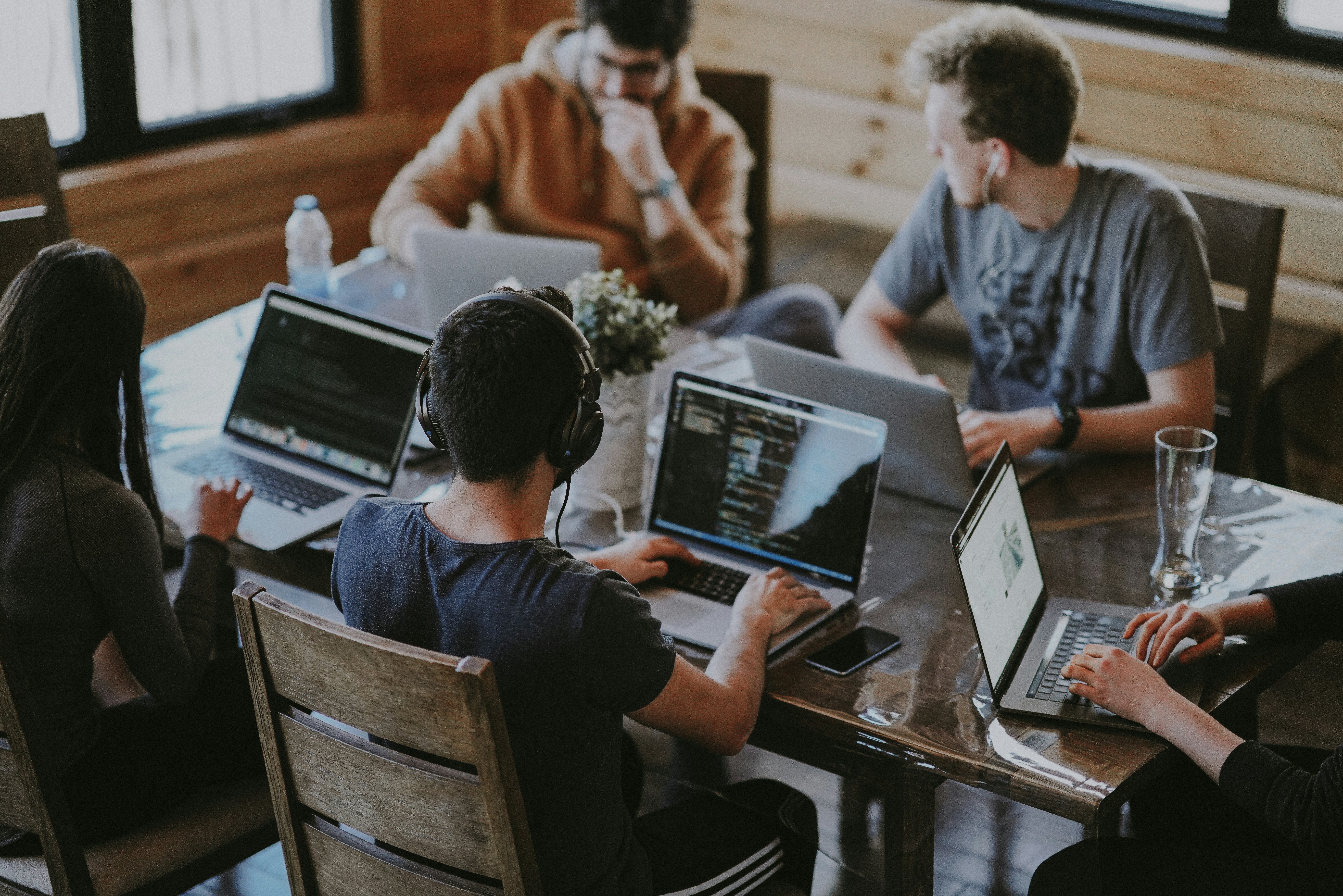 People working together around a table